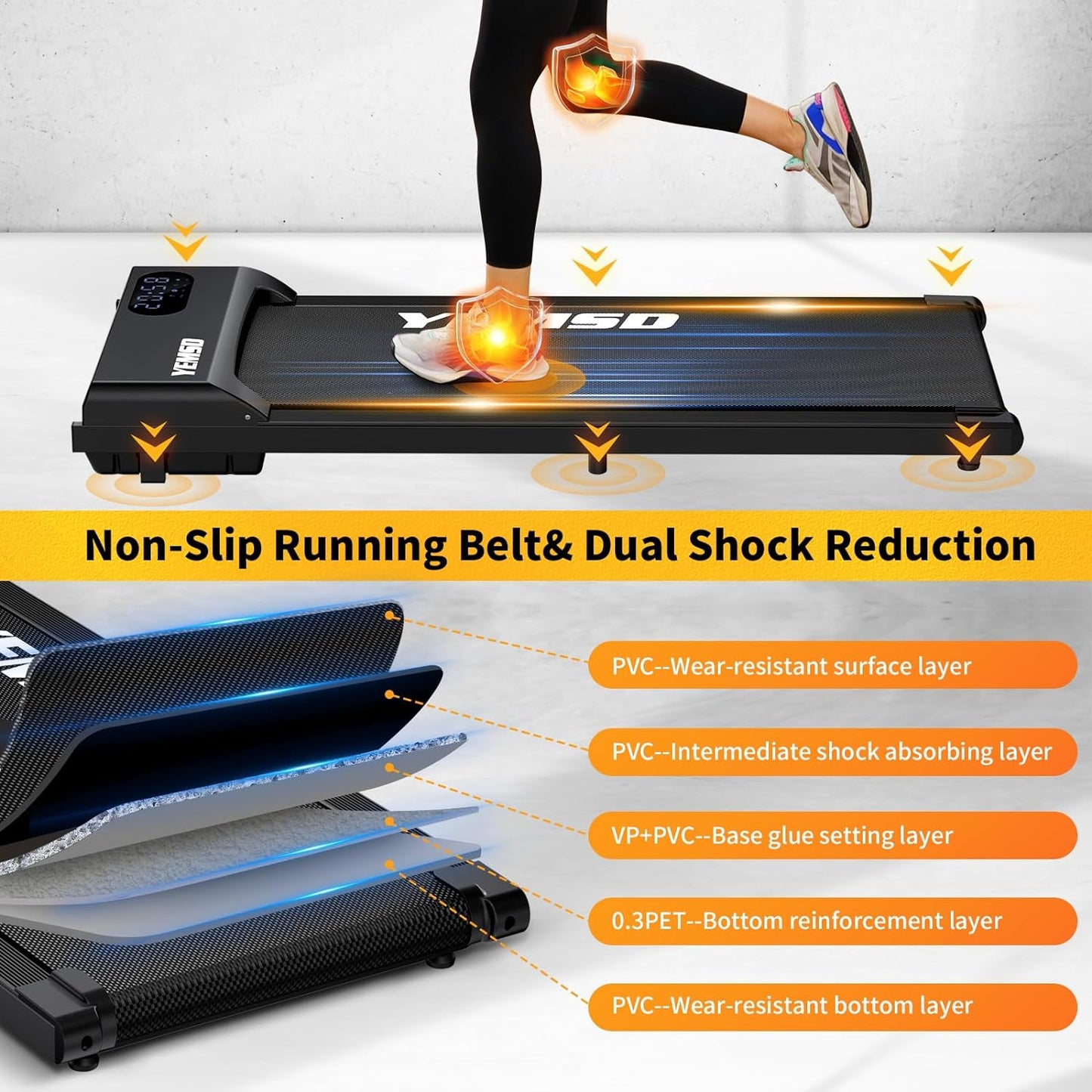 Walking Pad, Walking Pad Treadmill 330 lb Capacity, 3 in 1 Portable Under Desk Treadmill for Home and Office with Remote Control, LED Display