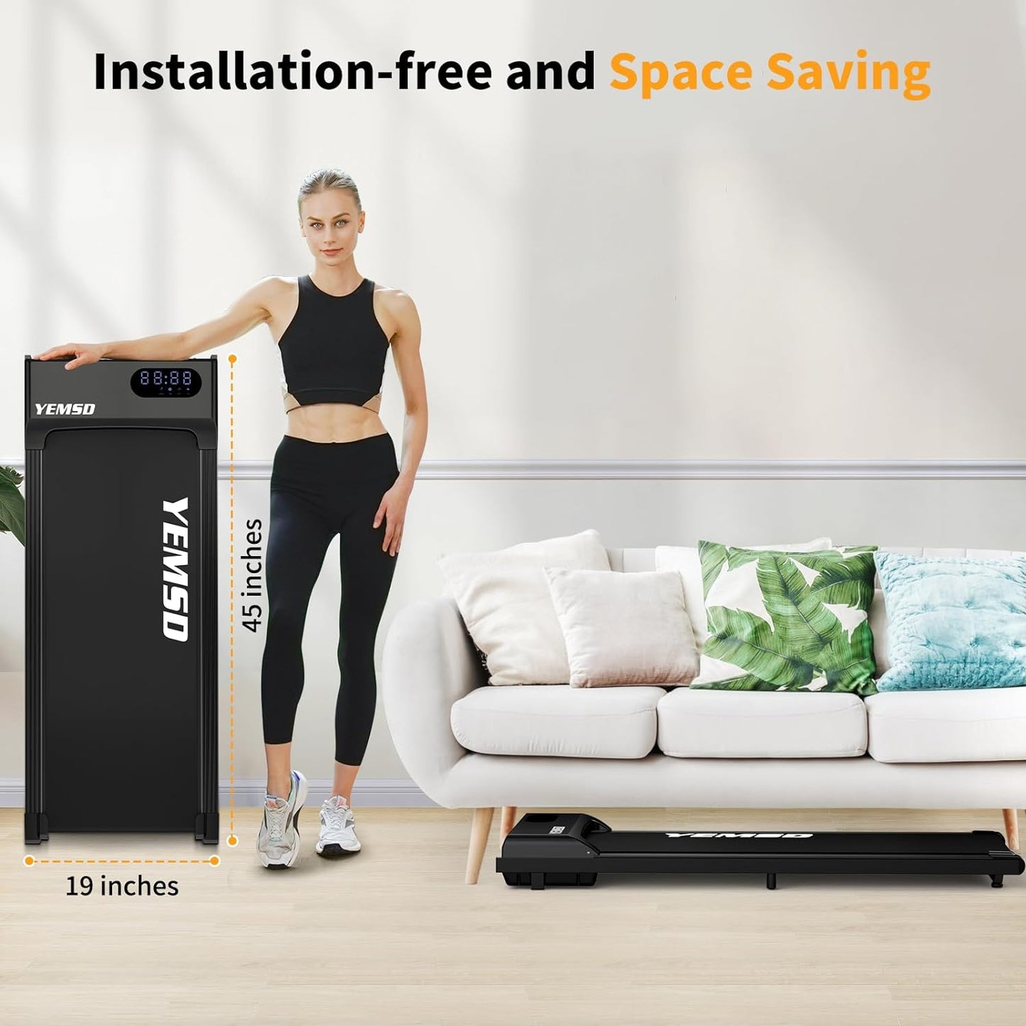 Walking Pad, Walking Pad Treadmill 330 lb Capacity, 3 in 1 Portable Under Desk Treadmill for Home and Office with Remote Control, LED Display