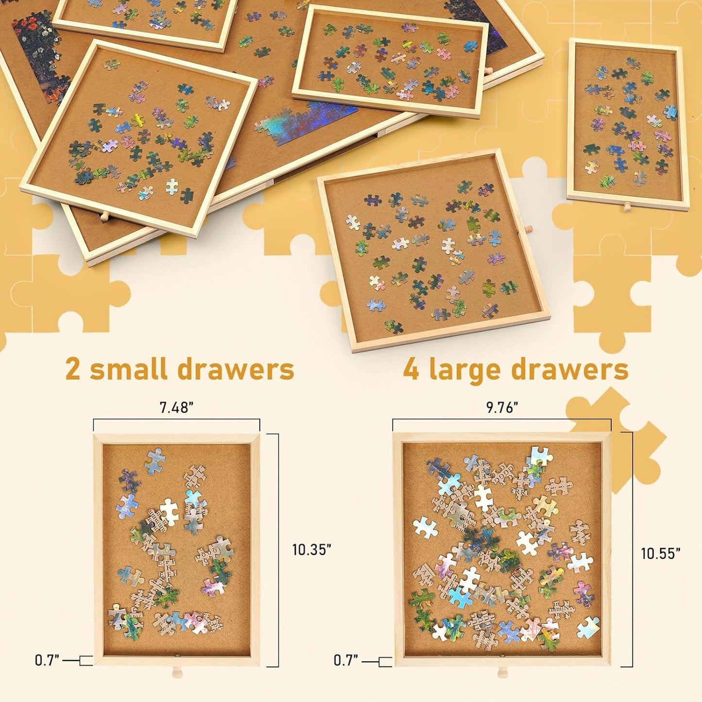 1000 Piece Rotating Puzzle Board with Drawers and Cover,23"x30"Portable Wooden Jigsaw Puzzle Table for Adults Portable,Lazy Susan Spinning Puzzle Boards Birthday Gift for mom