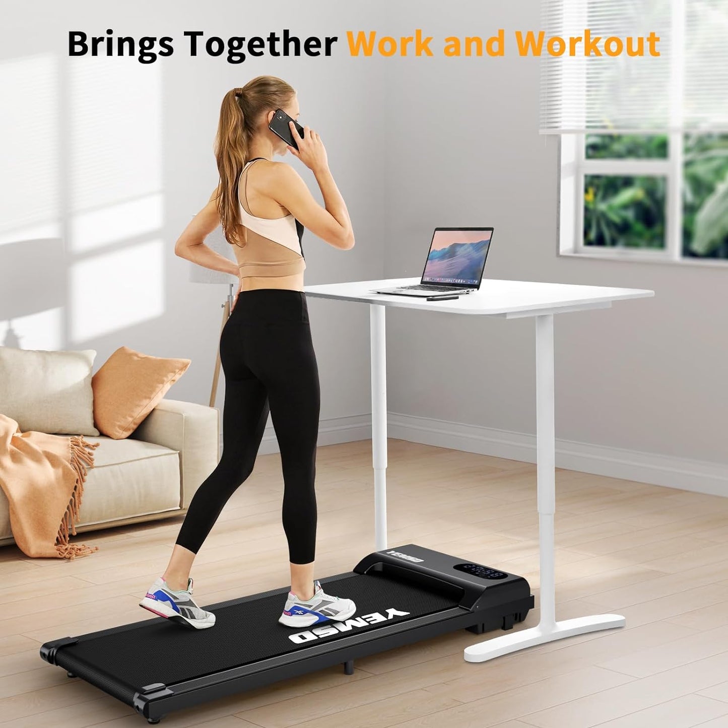 Walking Pad, Walking Pad Treadmill 330 lb Capacity, 3 in 1 Portable Under Desk Treadmill for Home and Office with Remote Control, LED Display